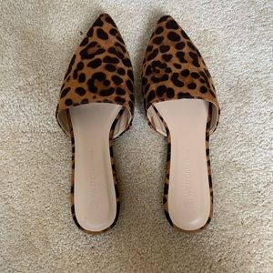 Cheetah print pointed toe flats